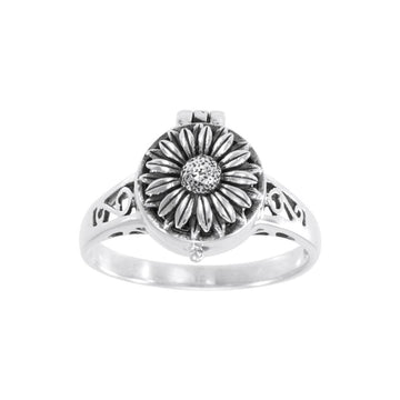 FLOWER Silver Poison Ring TR477 - Jewelry